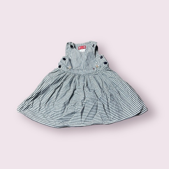 Becassine Other - Baby Becassine French Blue And White Stripes Embroidered Dress Size 18 Months